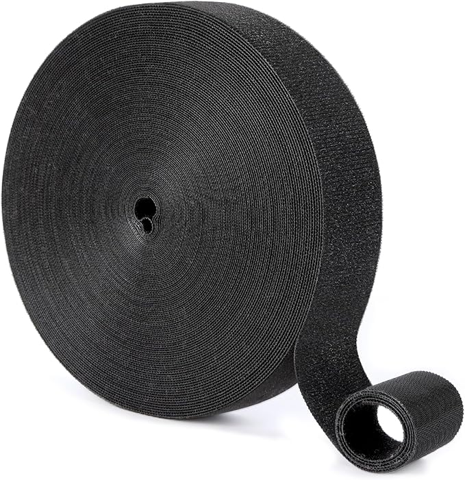 1/2In x 100Ft Reusable Cable Ties Hook and Loop Roll | Tie Down Straps, Nylon Double-Sided Strips, | Adjustable Multi-Purpose Wrap Fasteners forOffice, Home, Data Center