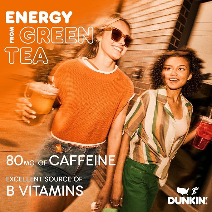 Dunkin’ Zero Sugar Refreshers Singles To Go! Powdered drink mix packets, Mango Pineapple,10 packets per box Energy from Green Tea, aspartame-free, no synthetic colors, naturally and artificially flavored, just add water