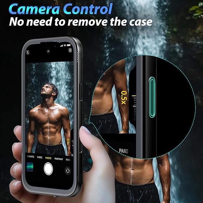 SPORTLINK for iPhone Air Case, IP68 Waterproof Military Protective Full Body Heavy Duty Shockproof 360 Sealed Dustproof with Camera Screen Protector Phone Cover for iPhone Air 6.5" M/Black