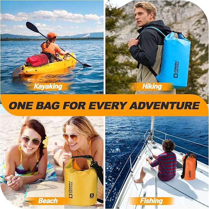 Waterproof Dry Bag, 5L/10L/20L/30L/40L Roll Top Lightweight Storage Backpack with Phone Case for Women & Men, Floating Waterproof Sack for Travel, Swimming, Kayaking, Paddle Board, Camping & Beach