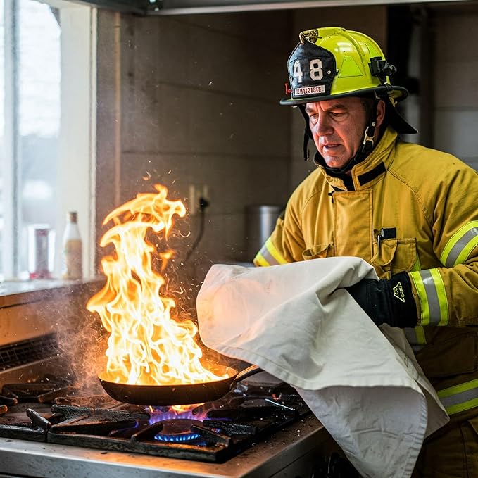 Fire Blanket XXL - 79 x 79 Emergency Fire Retardant Blanket for Home, Kitchen, Restaurant, House - Reusable