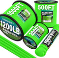 1200 Paracord Rope - 4.4mm 14 Strand Nylon Parachute Spool para Cord Lanyard for Outdoor Camping Survival Utility Tent Crafting DIY Projects Fishing Clothsline Bracelet - Neongreen 100FT