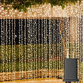 Solhice LED Curtain Lights Outdoor 20ft x10ft, 600 LED Plug in Hanging String Lights Indoor Bedroom, Twinkle Light Backdrop for Outside Wedding Decor, Warm White (Not Connectable)