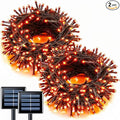 JMEXSUSS 2 Pack Solar String Lights Outdoor Waterproof, Total 66 FT 200 LED Solar Christmas Lights Outdoor, Twinkle Light for Christmas Tree Outside Garden Yard Xmas Decor, Orange