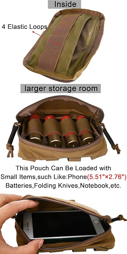 Tactical Molle Admin Pouch Chest Rig Small Molle Chest Pouch Utility MOLLE/Belt Pouch Tactical Vest Pouch Storage Organizer Panel for Tactical Vest 1.75'' Belt Molle Platform
