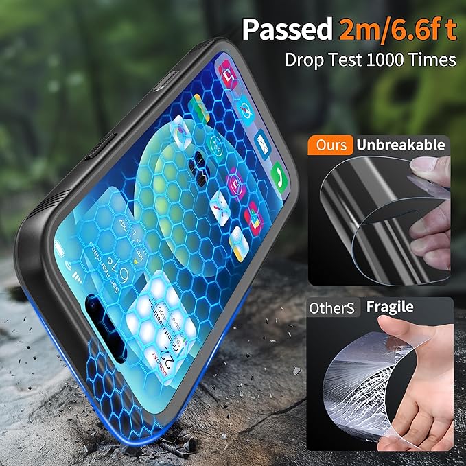 Cozycase for iPhone 17 Waterproof Case Full-Body Bumper Shockproof Dustproof Cases with Built-in Screen Protector &Camera Control Compatible with MagSafe,Drop Proof 17 Cover Frosted Black