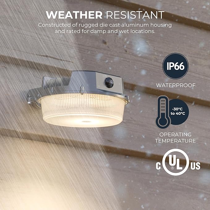 HALO ALB Outdoor Dusk-to-Dawn LED Security Area Light with 4000 Lumens, Wall or Pole Mount - Textured Gray (2 Pack)