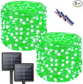 Solar String Lights Outdoor, 2 Pack 80FT 200 LED Solar Halloween Twinkle Lights Outside Waterproof Copper Wire 8 Modes Solar Fairy Lights for Garden Tree Party Birthday Halloween Decoration (Green)