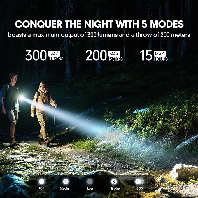 Hand Crank Flashlight, 3000mAh NOAA Weather Radio Flashlights with 3 Way Power Sources, Wind Up Flashlight Hand Crank Cell Phone Charger, Portable Radio AM/FM with Reading Lamp for Emergency/Outdoor