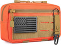 FRTKK Tactical Molle Admin Pouch Utility Laser Cut EDC Tool Pouch Bag Horizontal Modular Pouches Include US Flag Patch and Keychain