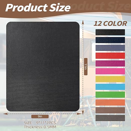 Waterproof Fabric Repair Patch, 9×11Inch 2 Pcs Self-Adhesive Fabric Repair Kit,PVC Repair Patch, for Tent, Canvas, Canopy,RV Awning Repair,Car Seats(Light Orange)
