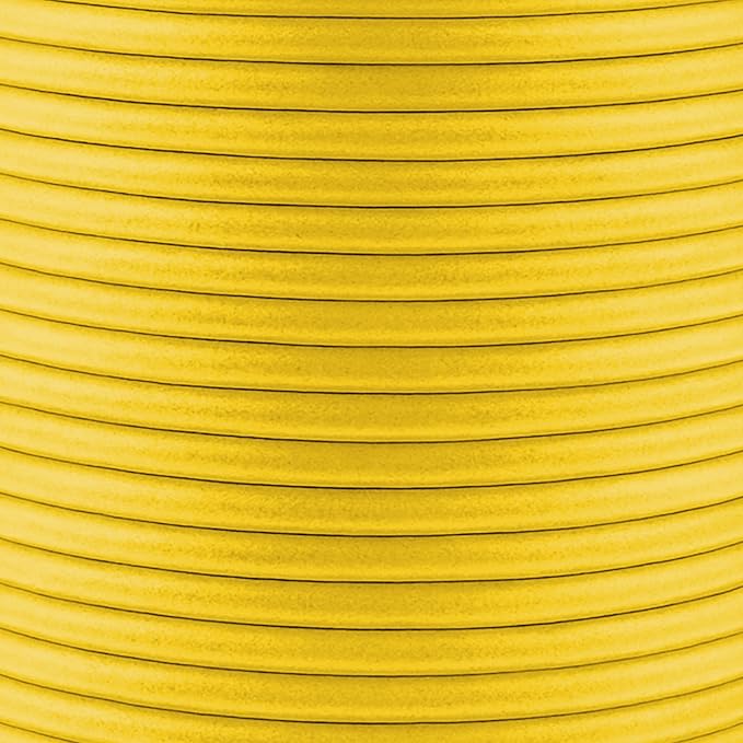 Mandala Crafts Round Genuine Yellow Leather Cord for Jewelry Making – 2mm Cowhide Leather Rope String Lace for Kumihimo – 20 Yards Cowhide Craft Cording Spool