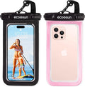 Eco Sun Waterproof Phone Pouch & Floating Wrist Strap Bundle (2-Pack Each) – Waterproof Phone Case + Float Strap – Travel & Beach Essentials Designed in Hawaii – Fits iPhone 17 Pro Max, GoPro, Cameras