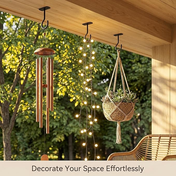 2.5in Ceiling Hooks for Hanging Plants 8Pcs Black