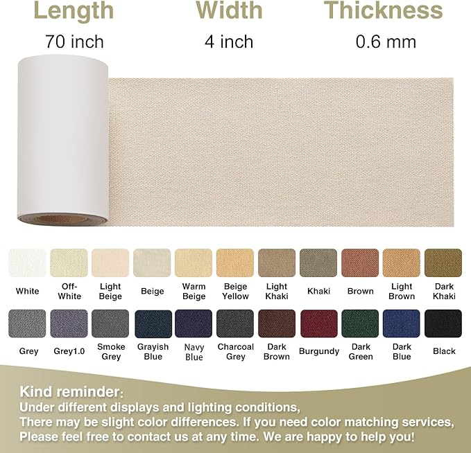 Gheeidau Canvas Repair Tape 4×70 Inch Waterproof Self-Adhesive Fabric Repair Patch for Repairing Boat Covers,Tents,Patio Umbrellas,Car Seats,Luggage,Sofas.(Light Beige)