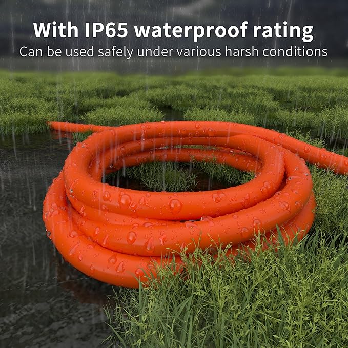 HUANCHAIN 12/3 Gauge Heavy Duty Outdoor Extension Cord 75 ft Waterproof with Lighted end, Flexible Cold-Resistant 3 Prong Electric Cord Outside, 15Amp 1875W 12AWG SJTW, Orange, ETL