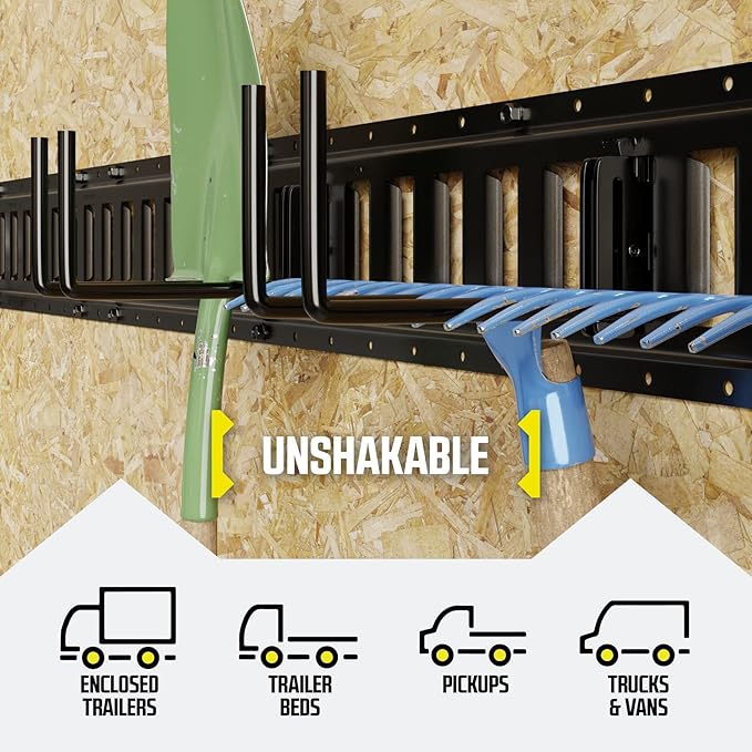 DC Cargo Mall Heavy Duty Hook Hanger E Track Accessories 7.5" Deep (10 Pack) - Garage Wall Mount, Box Truck, Enclosed Trailer, Storage ETrack System - Universal Garage Storage Organizer for Tools