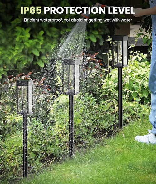 12 Pack Bright Solar Pathway Lights Outdoor,IP65 Waterproof Auto On/Off Solar Garden Light Path Lights Solar Powered for Outside Yard Path Lawn Walkway Driveway Landscape Lighting Patio Decor