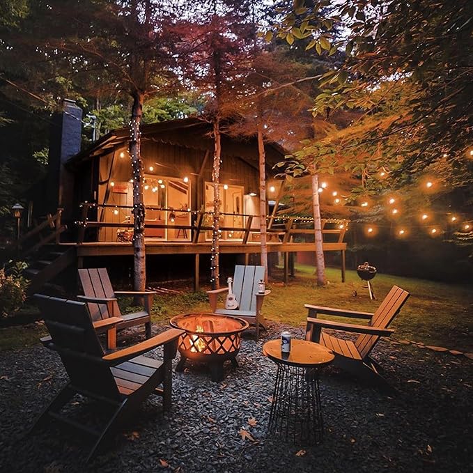 Banord Outdoor String Lights, 105FT Waterproof Patio Lights with 1W Dimmable LED Bulbs, Hanging String Lights for Outdoor Backyard, Garden, Deck, Porch, Gazebo, Balcony, Camping, Party(White)