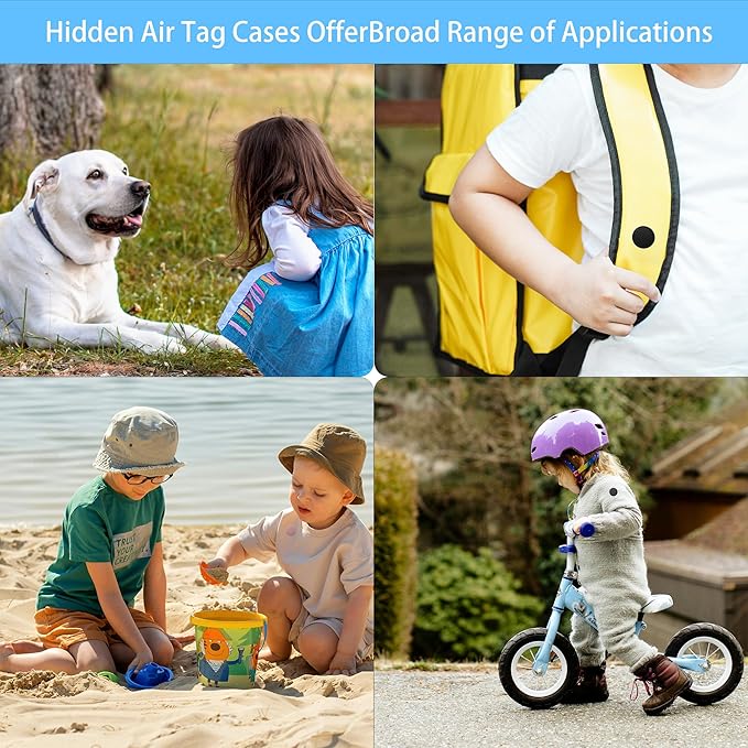 for Air Tag Holder for Kids (2 Pack), Hidden GPS Tracker Case with Pin for Airtag 1st & 2nd Gen, Silicone Protective Cover for Toddlers, Children, Elderly, Cloth, Pants, Shoe, Backpack(White+Purple)