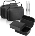Relaxweex 2 Sets EVA Hard Case with Customizable Foam 7.1 x 4.7 x 3.1 Inch Protective EVA Carrying Case Shockproof Outdoor for Camera, Digital Products, Electronic Instruments with Knife, Black