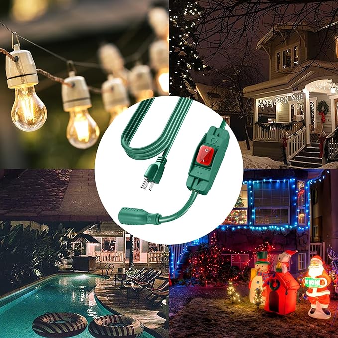 Extension Cord with Switch On/Off Waterproof Switch 6Ft No Plugging and Unplugging Invintage Stereo Devices Without Built-in Power Switch(6 FT)