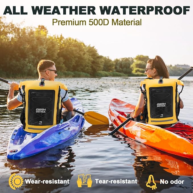 OSAH DRYPAK Waterproof Backpack Dry Bag 35L/55L/85L– Heavy Duty Roll-Top Hiking Backpack Sack Keeps Gear Dry for Travel, Kayaking, Boating, Camping, Rafting and Fishing
