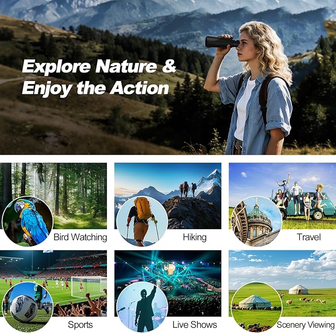 BIJIA 10x50 Monocular Telescope – True 10x Steady Handheld Scope with Phone Adapter & Tripod for Clear Long-Distance Bird Watching, Travel & Outdoor Viewing