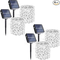 Joomer Solar Fairy Lights, 4-Pack Total 104FT 320LED Solar String Lights Outdoor Waterproof 8 Lighting Modes for Patio Fence Party Garden Yard Home Holiday Tree Outdoor Decoration (White)