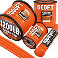 1200 Paracord Rope - 4.4mm 14 Strand Nylon Parachute Spool para Cord Lanyard for Outdoor Camping Survival Utility Tent Crafting DIY Projects Fishing Clothsline Bracelet - Orange 300FT