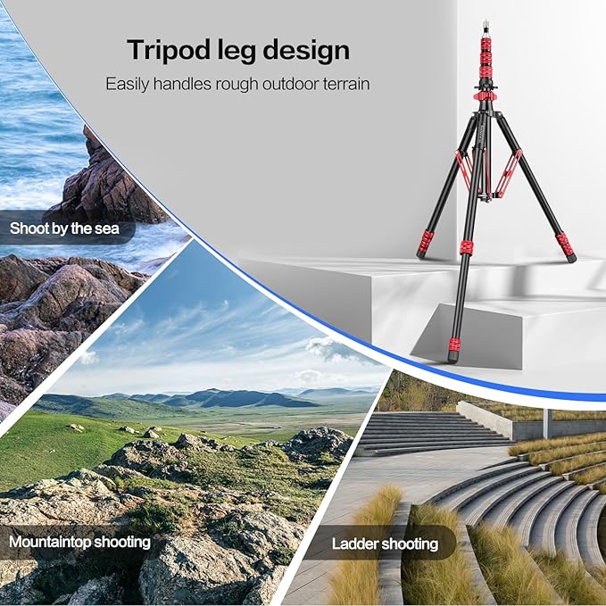 FreeSea Light Stand with Storage Bag, 87.4 inch/2.22m Aluminium Photography Tripod for Reflectors, Softboxes, Flash, Strobe Lights, Umbrellas, Compact Lightweight Light Tripod