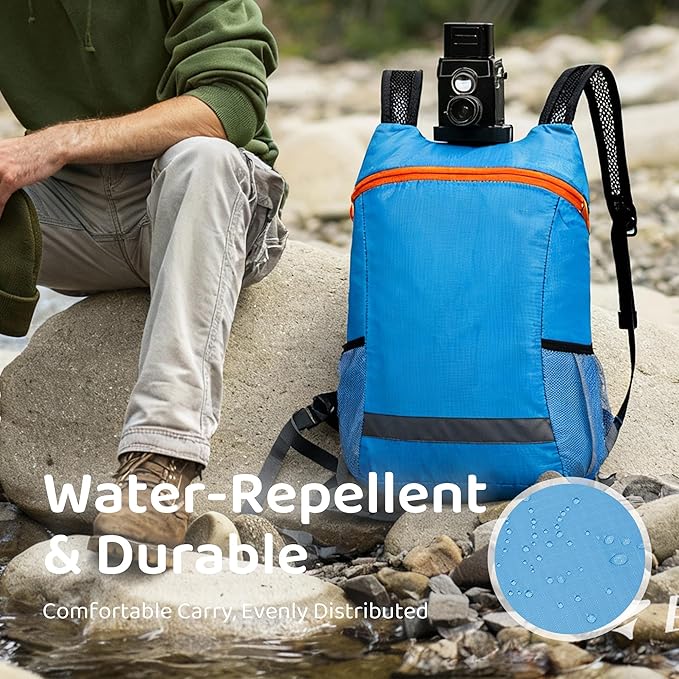 Lightweight and Thin Foldable Backpack, Climbing Bag, Hiking Daypack,20L Waterproof Travel Packable Rucksack (Grey)