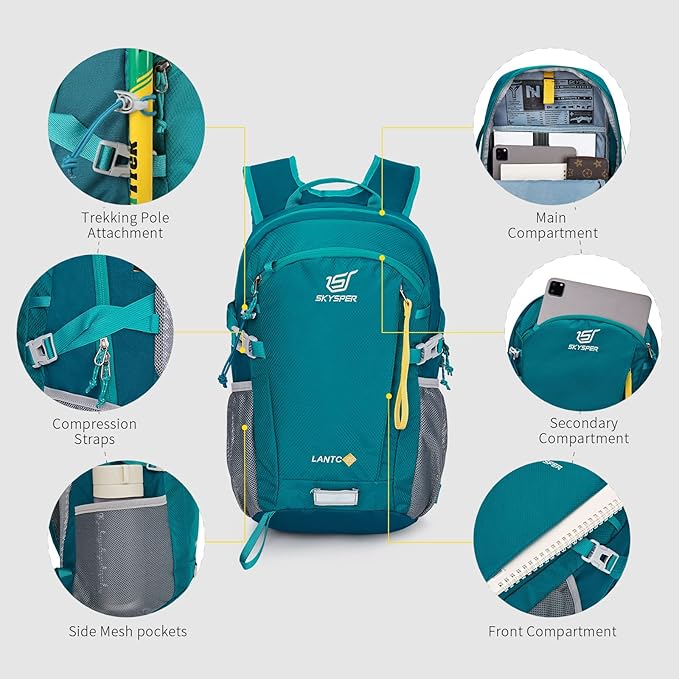 SKYSPER Small Hiking Backpack, 20L Lightweight Travel Backpacks Hiking Daypack for Women Men