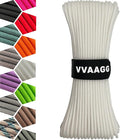 VVAAGG 1000 White Paracord Rope 100FT, 4mm Utility Parachute Cord 12 Strand Nylon Camping Rope, Tent Rope, Clothsline Rope