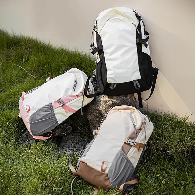 Small Hiking Backpack with Chest Strap for Women, 20L Lightweight Waterproof Travel Backpack with Padded Straps, Durable Cute Casual Hiking Daypack for Traveling Camping, Pink