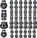 ZUSHALLMY 48pcs Upgraded Plastic Cord Lock, Cord Locks - Draw String Clip with Spring Toggle Stoppers Buttons for Drawstrings, Shoelaces, Paracord