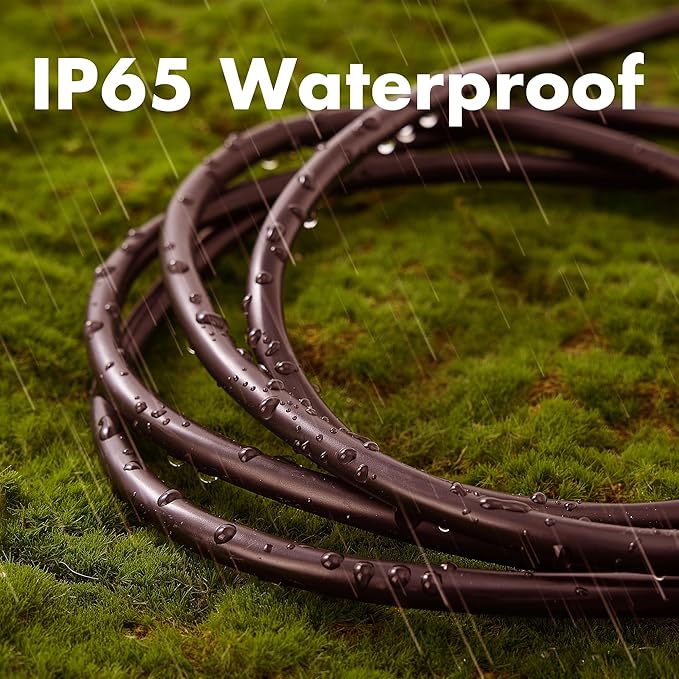 6ft Brown Outdoor Extension Cord Waterproof, UL Listed, 16/3 SJTW Heavy Duty 3 Prong, 16 Gauge 13A Power Cord Ideal for Indoor Outdoor Lights, Appliances, and Lawn