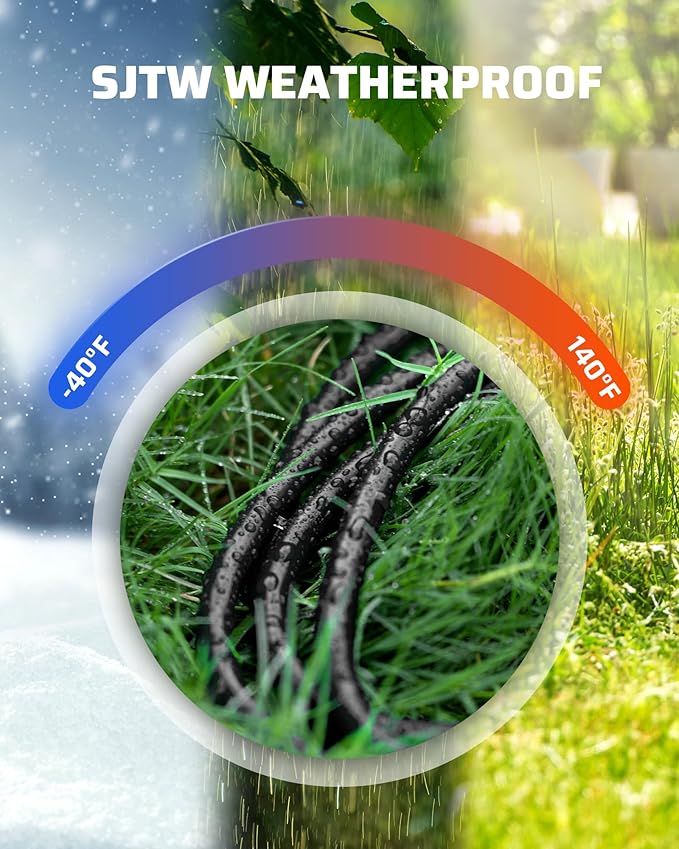 DEWENWILS Short Extension Cord, 1 Foot Power Cord, 16 AWG SJTW Weatherproof Extension Cable for Indoor Use, 3 Prong Grounded Outlets Plugs, NEMA 5-15P to NEMA 5-15R, Black, UL Listed,4 Pack