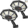 OKPRO Solar Lights Outdoor, 168LED 6500K Flood Light Dusk to Dawn, 8 Sides Solar Outdoor Lights with Motion Sensor, IP66 Waterproof Solar Street Lights Outdoor for Yard, Pools(2 Pack)