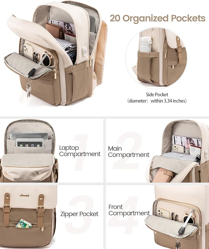 LOVEVOOK Laptop Backpack Purse for Women Fashion Vintage Computer Backpack 17 Inch Large Teacher Nurse Backpack Casual Daypack for Travel Business Work College