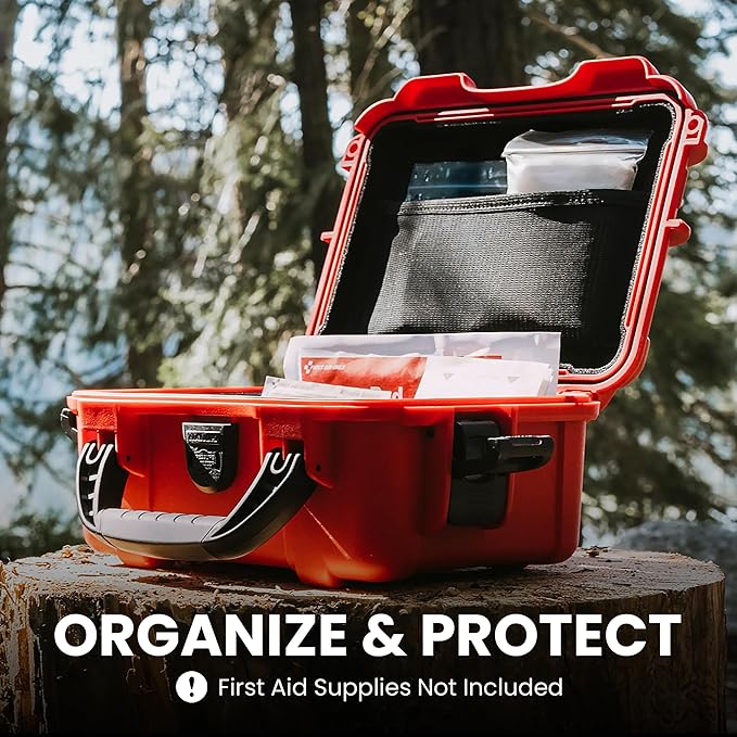 NANUK 904 Waterproof First Aid Box Empty with Lid Organizer & Dividers – Durable Medical First Aid Organizer Case, IP67-Rated, Dustproof, Impact-Resistant, Floats (10.2” x 7.9” x 4.5”) – Red