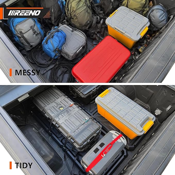 Slide-Out Truck Bed Organizer Tray, Heavy Duty Cargo Storage System with Easy Tailgate Access, Fits Mid-Size Bed Organizer 5'Beds, Durable HDPE Material, No Drilling