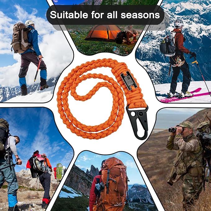 DDOUT Heavy Duty Paracord Lanyard 550 Paracord Braided Keychain for ID Badges, Camera, Whistle, Traveling, Outdoor Activities