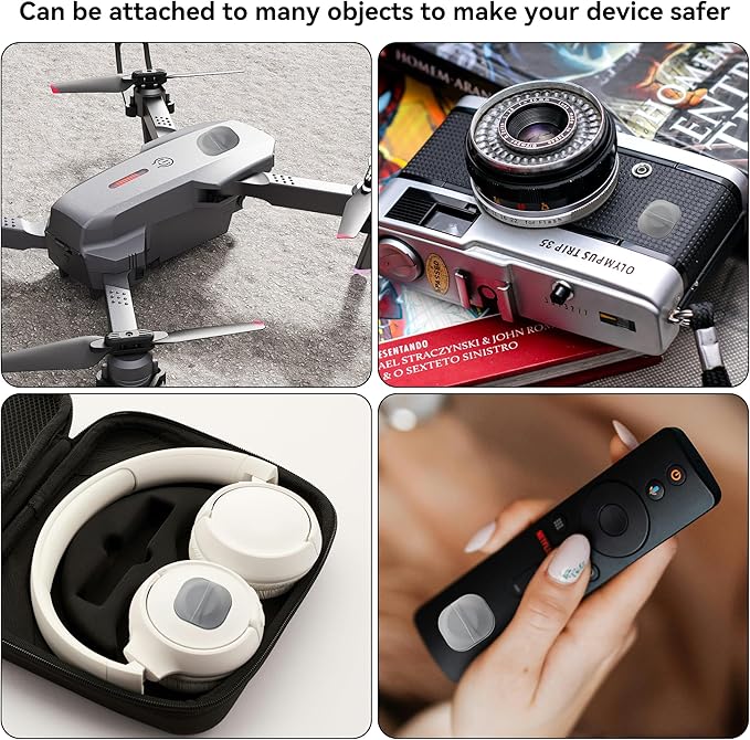 2 Pack for Airtag & Moto Tag Sticker Adhesive Mount, for Apple AirTags 1st & 2nd Generation Fabric Holder Case with 3M Adhesive Stick on Wallet/TV Remote/Car/Luggage Bags/Drones, Lightweight, Grey