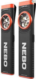 NEBO Slim Mini Pocket Light 2-Pack | Rechargeable, 250 Lumens, 2 Light Modes, Small Flashlight for EDC & Emergencies, Magnetic Base, Lightweight, Water Resistant & Durable, Includes Charging Cable