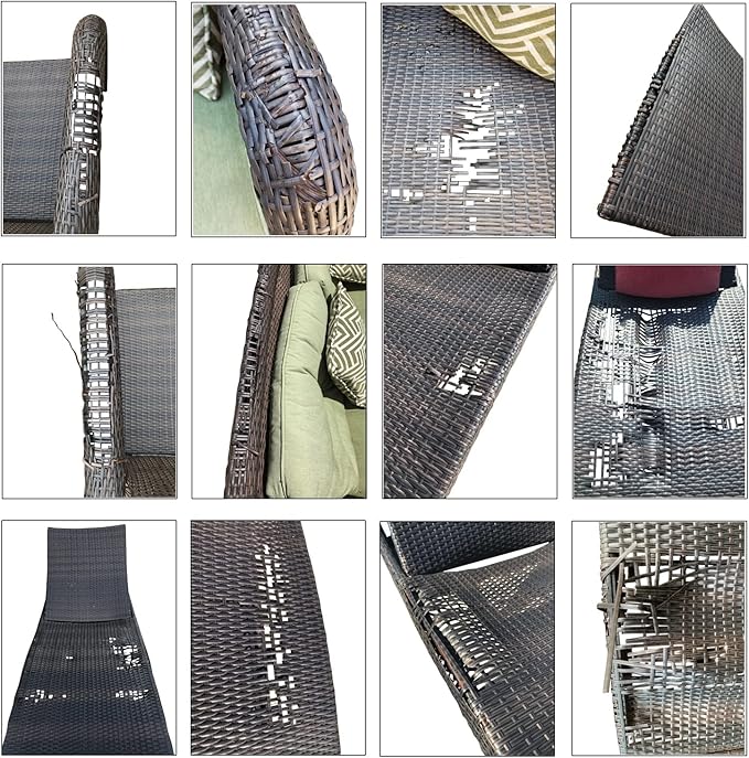 120 Ft Wicker Repair Kit, Plastic Wicker Repair Supplies, Gradient Dark Brown with Visible Mixed Color Stripes, Synthetic Rattan Replacement Material for Patio Furniture Repair