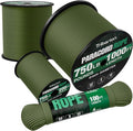 Paracord Rope 750 lb - 1000ft 5/32" Parachute Cord 4MM 12-Strand para Cord - Heavy Duty Spool String for Survival,Camping Gear, Survival Bracelet, Clothesline - Army Green