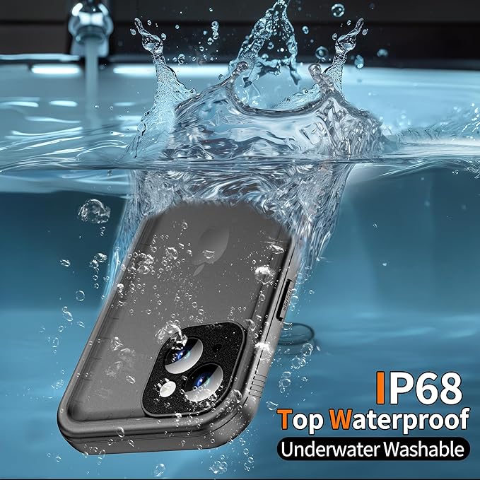 Cozycase for iPhone 15 Plus Waterproof Shockproof Dustproof Case - Heavy Duty/360 Full Body/Military Grade/Protective/Rugged 【8FT Drop Proof】 Built in Screen/Camera Protector with Lanyard Black