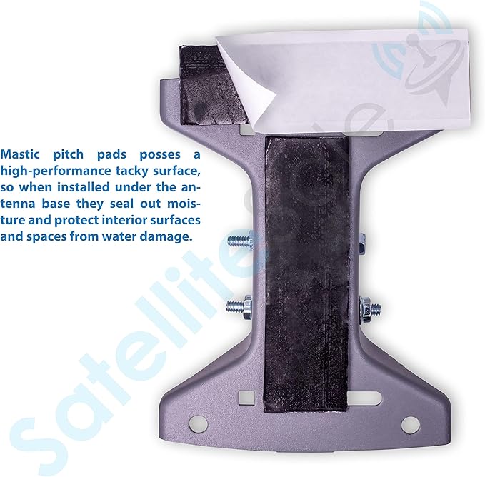 SatelliteSale Universal 1-1/2” x 5” Roof Mastic Pitch Pads Pack of 4 Pcs