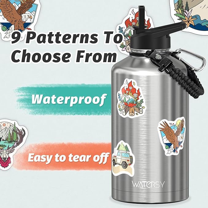 87oz Insulated Water Bottle (Cold for 48 Hrs),BPA Free&Leak Proof,1.5 Gallon Stainless Steel Water Flask,Water Jug with Straw Spout Lids for Gym,Hiking,Camping,Stainless